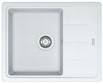 FRANKE BASIS BFG 611-62 fragranitový dřez 620x500 mm, otočný, odkapávač, bílá led
