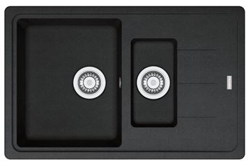 FRANKE BASIS BFG 651-78 fragranitový dřez 780x500 mm, otočný, vanička, odkapávač, onyx