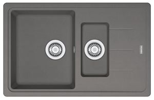FRANKE BASIS BFG 651-78 fragranitový dřez 780x500 mm, otočný, vanička, odkapávač, šedý kámen