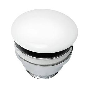 ARTCERAM umyvadlová výpust, neuzavíratelná/click-clack, Saniglaze, matná bílá  ACA038 05,34 Obrázek - Hlavní obrázek