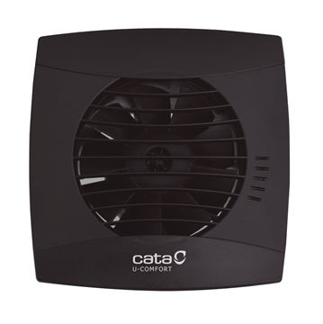 CATA UC 12 H BLACK axiální ventilátor 120 mm, nástěnný/stropní, s časovačem, čidlem vlhkostí a zpětnou klapkou, černá