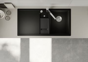 BLANCO COLLECTIS 6 S granitový dřez 1000x510 mm, 2 otvory, excentrické ovládání, vanička, odkapávač vlevo, černá  525866 Obrázek - fotka