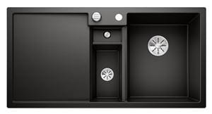 BLANCO COLLECTIS 6 S granitový dřez 1000x510 mm, 2 otvory, excentrické ovládání, vanička, odkapávač vlevo, černá 