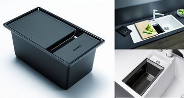 BLANCO COLLECTIS 6 S granitový dřez 1000x510 mm, 2 otvory, excentrické ovládání, vanička, odkapávač vlevo, černá  525866 Obrázek - fotka