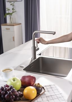 BLANCO LANORA dřezová baterie, studený start, kartáčovaná nerez 523122 Obrázek - fotka