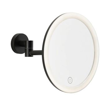TESA VISIOON kosmetické zrcátko 180 mm, zvětšovací, s osvětlením, černá