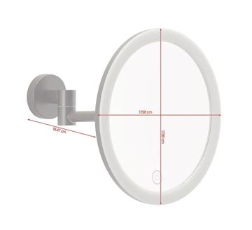 TESA VISIOON kosmetické zrcátko 180 mm, zvětšovací, s osvětlením, černá 40612-00000-00 Technický nákres