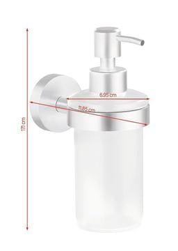 TESA MOON dávkovač tekutého mýdla 200 ml, nástěnný, sklo, nerez ocel 40633-00000-00 Technický nákres