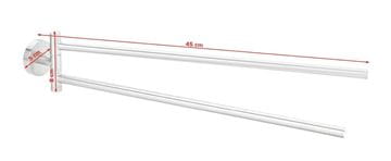 TESA MOON držák ručníků 456 mm, dvojramenný, otočný, nerez ocel 40303-00000-00 Technický nákres