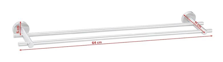 TESA MOON držák ručníků 640 mm, dvojramenný, nerez ocel 40307-00000-00 Technický nákres