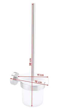 TESA MOON WC štětka, nástěnná, sklo, nerez ocel 40302-00000-00 Technický nákres