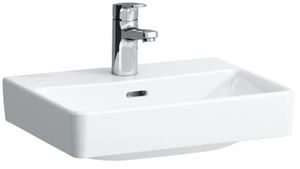 LAUFEN PRO S umývátko 45 cm, s otvorem pro baterii a přepadem, broušené