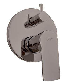 RAV SLEZÁK VERONA vanová podomítková baterie, s přepínačem a s tělesem, kartáčovaný metal grey