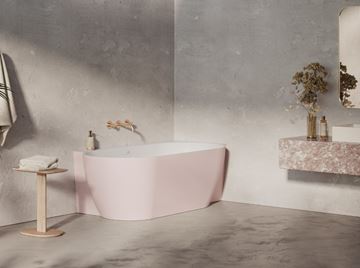 CONCEPT FREE CORNER R rohová vana 174,5x86 cm, s nožičkami, akrylát, snowwhite/alabaster pink CC81650000 Obrázek - fotka