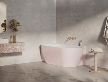 CONCEPT FREE CORNER L rohová vana 174,5x86 cm, s nožičkami, akrylát, snowwhite/alabaster pink CC91650000 Obrázek - fotka