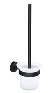 TESA MOON BLACK WC štětka, nástěnná, sklo, černá