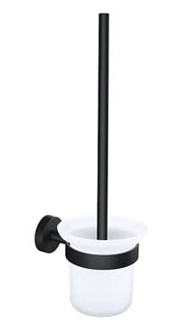 TESA MOON BLACK WC štětka, nástěnná, sklo, černá