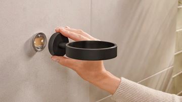 TESA MOON BLACK WC štětka, nástěnná, sklo, černá 40561-00000-00 Obrázek - fotka