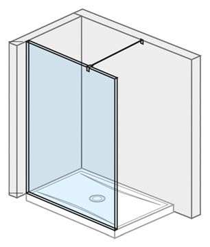 JIKA CUBITO PURE stěna walk-in 120x200 cm, stříbrná/transparentní sklo