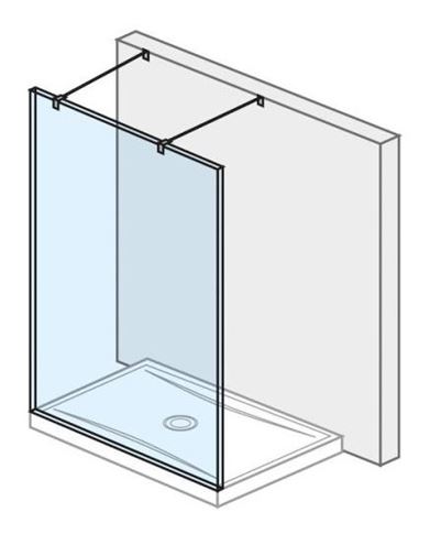 JIKA PURE stěna walk-in 130x200 cm, stříbrná/transparentní sklo H2674210026681 Obrázek - Hlavní obrázek