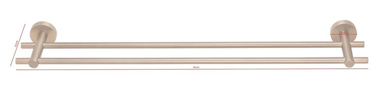 TESA MOON BRONZE držák ručníků 640 mm, dvojramenný, bronz 40605-00000-00 Technický nákres