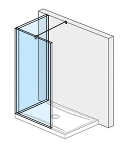 JIKA PURE stěna walk-in L 140x200 cm, stříbrná/transparentní sklo