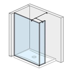 JIKA PURE stěna walk-in 140x200 cm, stříbrná/transparentní, sklo