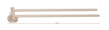 TESA MOON BRONZE držák ručníků 456 mm, dvojramenný, otočný, bronz 40602-00000-00 Technický nákres