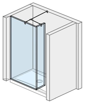 JIKA PURE stěna walk-in 69,7x200 cm, stříbrná/transparentní sklo
