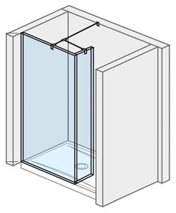 JIKA PURE stěna walk-in 69,7x200 cm, stříbrná/transparentní sklo