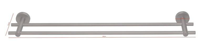 TESA GRAPHITE držák ručníků 640 mm, dvojramenný, grafit 40595-00000-00 Technický nákres