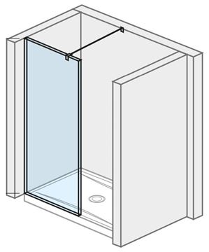 JIKA PURE stěna walk-in 100x200 cm, stříbrná/transparentní sklo