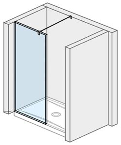 JIKA PURE stěna walk-in 100x200 cm, stříbrná/transparentní sklo