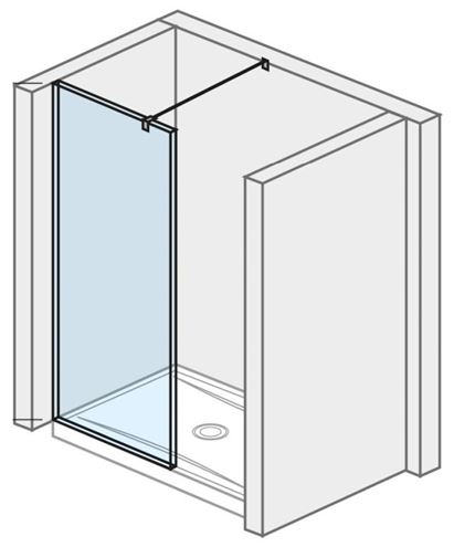 JIKA PURE stěna walk-in 100x200 cm, stříbrná/transparentní sklo H2694280026681 Obrázek - Hlavní obrázek