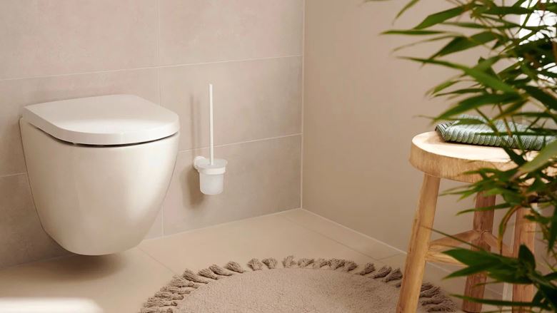 TESA MOON WHITE WC štětka, nástěnná, sklo, bílá 40571-00000-00 Obrázek - fotka