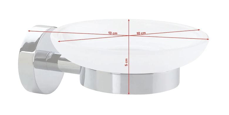 TESA SMOOZ mýdlenka, nástěnná, sklo, chrom 40324-00000-00 Technický nákres