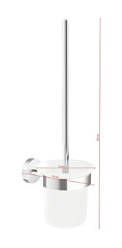 TESA SMOOZ WC štětka, nástěnná, sklo, chrom 40632-00000-00 Technický nákres