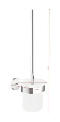 TESA SMOOZ WC štětka, nástěnná, sklo, chrom 40632-00000-00 Technický nákres