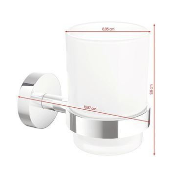 TESA SMOOZ nástěnný pohárek, sklo, chrom 40631-00000-00 Technický nákres