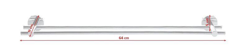 TESA SMOOZ držák ručníků 640 mm, dvojramenný, chrom 40321-00000-00 Technický nákres