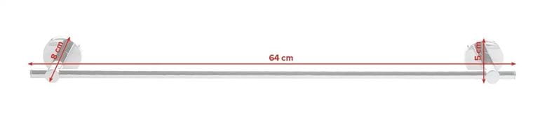 TESA SMOOZ držák ručníku 640 mm, chrom 40320-00000-00 Technický nákres