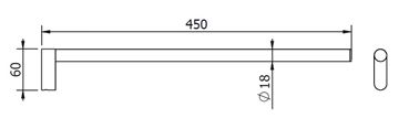 LANGBERGER LESINA držák ručníku 450 mm,  matná černá 2129005B-BP Technický nákres