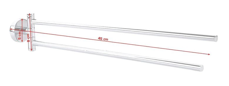 TESA SMOOZ držák ručníků 455 mm, dvojramenný, otočný, chrom 40317-00000-00 Technický nákres