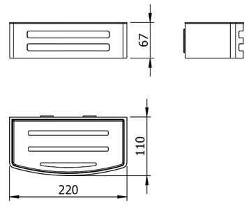 LANGBERGER LESINA police 220 mm, nástěnná, matná černá 2775560-BPC Technický nákres