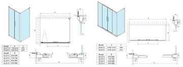 POLYSAN LUCIS LINE boční stěna 80x200 cm, leštěný hliník/čiré sklo DL3315 Technický nákres