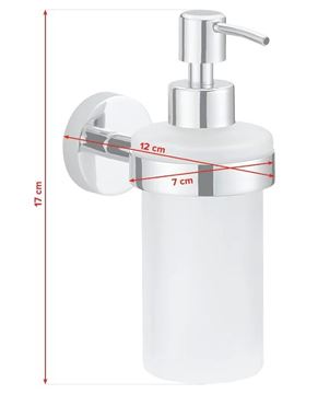 TESA SMOOZ dávkovač tekutého mýdla 200 ml, nástěnný, sklo, chrom 40323-00000-00 Technický nákres