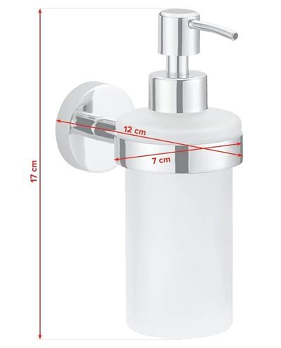 TESA SMOOZ dávkovač tekutého mýdla 200 ml, nástěnný, sklo, chrom 40323-00000-00 Technický nákres