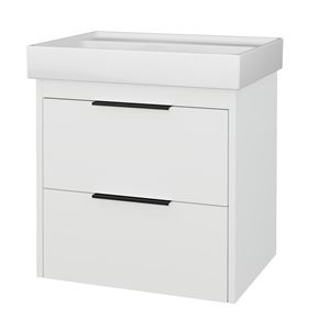 CONCEPT 150 skříňka pod umyvadlo 56,5x45x56 cm, 2 zásuvky, lesklá bílá