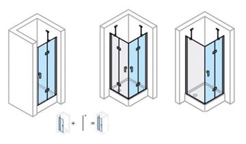 CONCEPT 400 sprchové dveře 80x197 cm, křídlové, levé, matná černá/čiré sklo CA0002.123.322 Obrázek - fotka