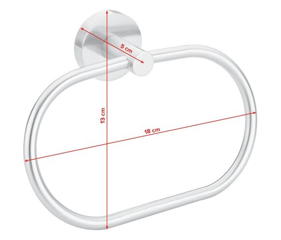TESA MOON držák ručníku 185 mm, nerez ocel 40308-00000-00 Technický nákres